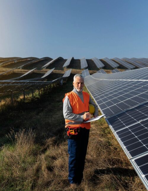 person-near-alternative-energy-plant